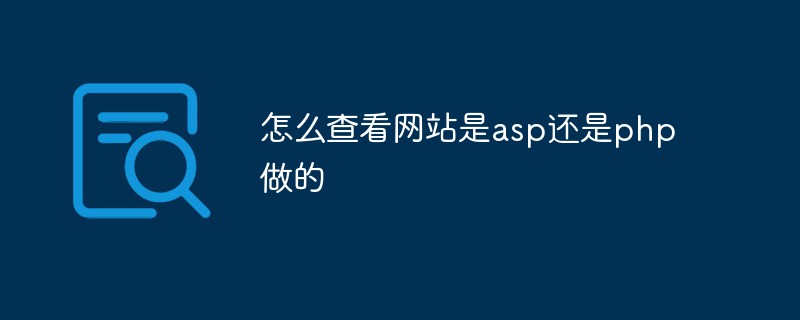 怎么查看網(wǎng)站是asp還是php做的