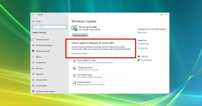 Windows 10 October 2020功能更新有望今天發(fā)布