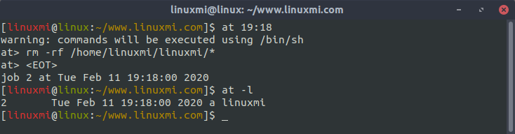 圖解 Linux下at延時任務(wù)和crontab定時任務(wù)命令