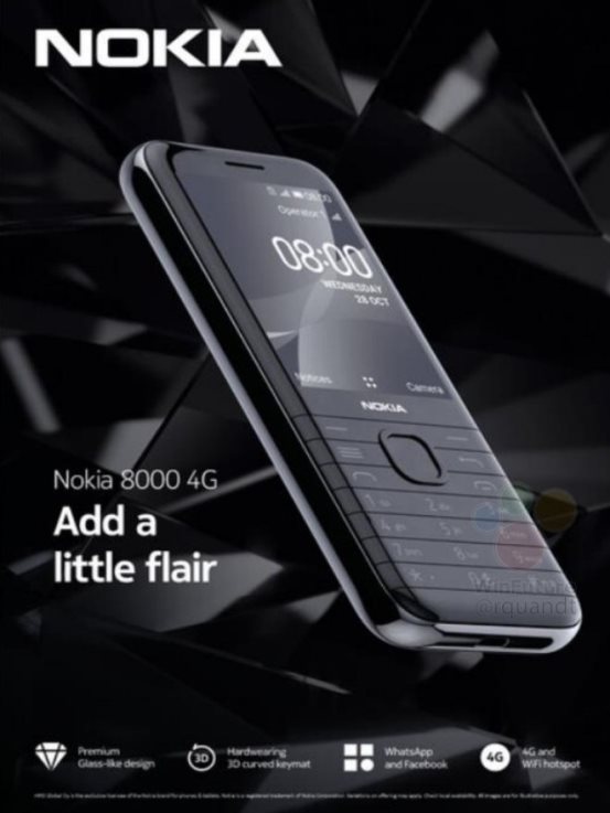 諾基亞8000/6300復(fù)刻版外觀曝光：支持4G，設(shè)計(jì)經(jīng)典