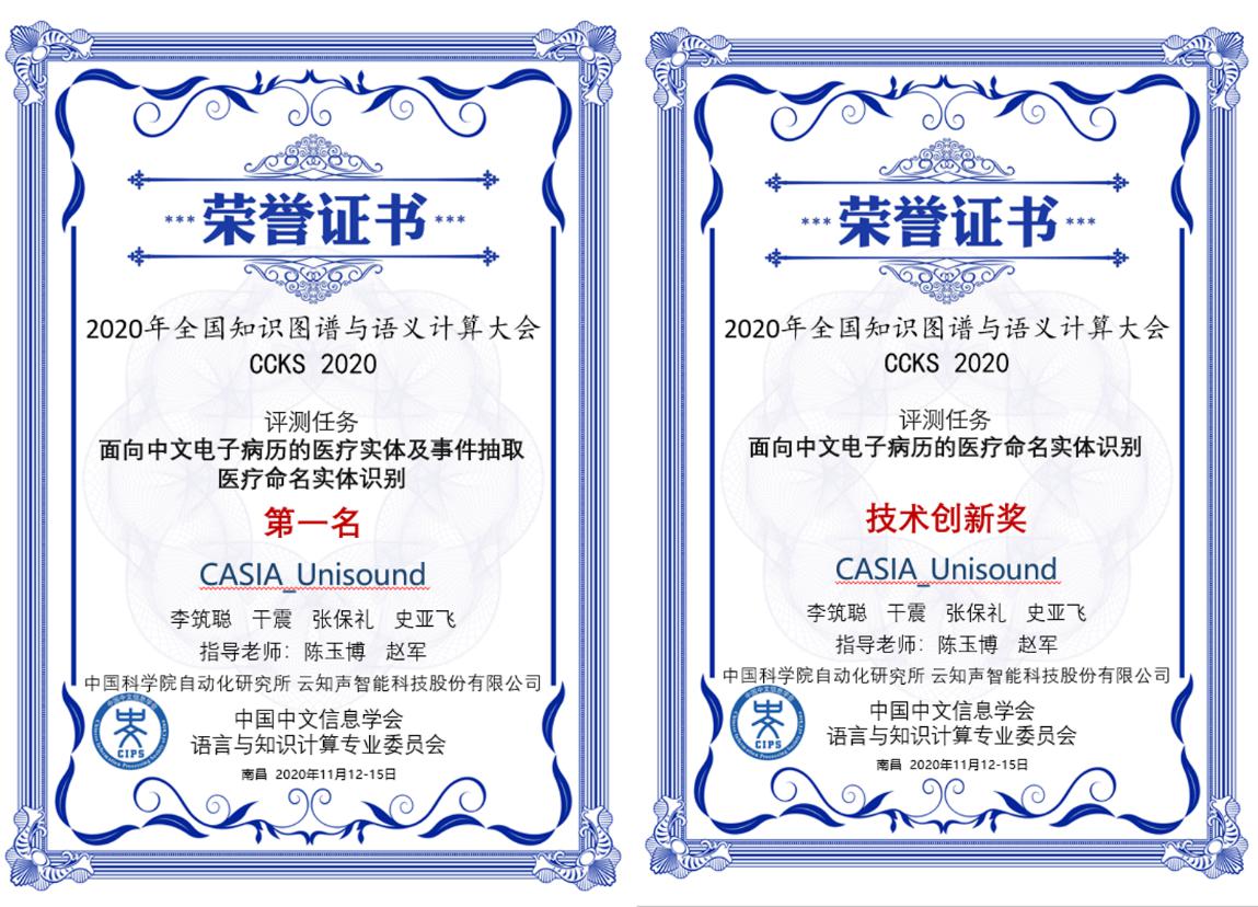 云知聲-中科院自動(dòng)化所聯(lián)合實(shí)驗(yàn)室獲CCKS2020醫(yī)療命名實(shí)體識(shí)別評(píng)測(cè)冠軍