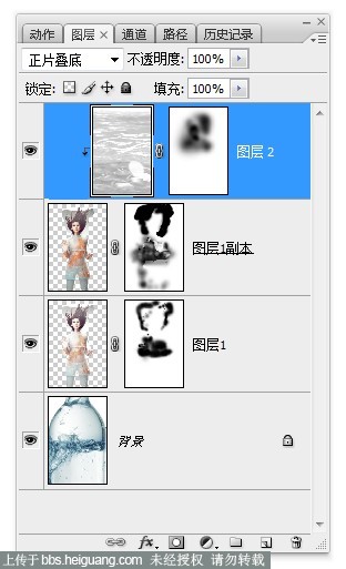 PS創(chuàng)意合成玻璃瓶中被水淹沒的美女