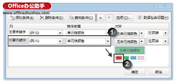excel單元格背景顏色 按Excel工作表中單元格背景顏色排序的方法