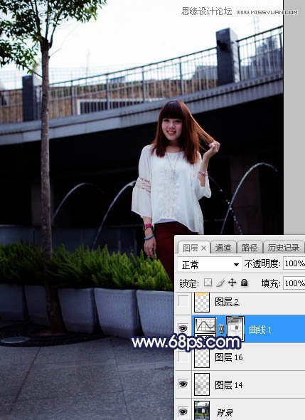 ps給人像照片添加唯美的夕陽景色