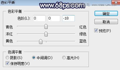 ps給人像照片添加唯美的夕陽景色