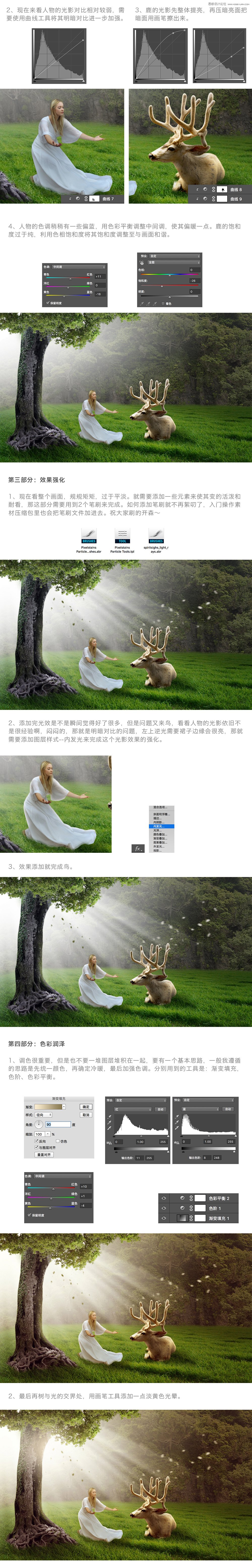 PS制作森林中唯美的晨光照射場景圖