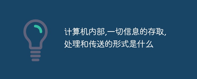 計算機內部,一切信息的存取,處理和傳送的形式是什么