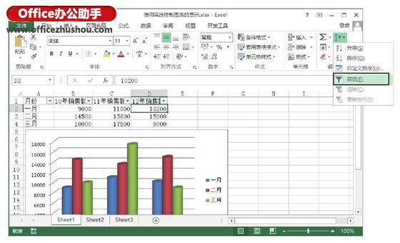 excel圖表篩選器按鈕 使用篩選功能來(lái)控制Excel圖表的方法