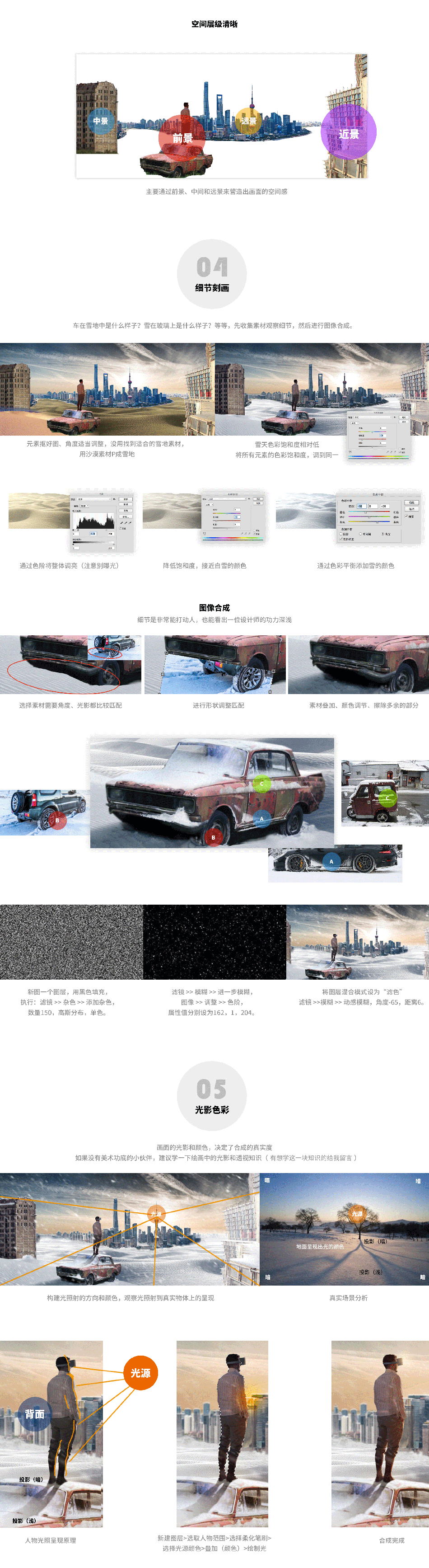 PS設(shè)計(jì)唯美的城市雪景效果圖