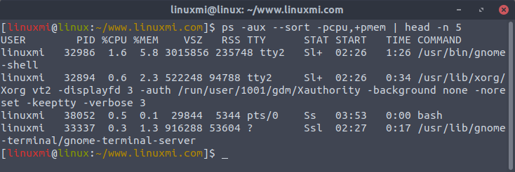 Linux常用命令 ps 入門基礎(chǔ)教程