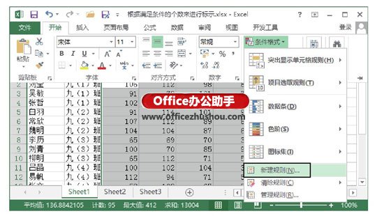 excel表格滿足條件的數(shù)據(jù) 在Excel表格中根據(jù)滿足條件的個數(shù)來進(jìn)行標(biāo)示的方法