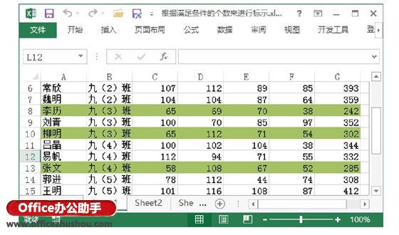 excel表格滿足條件的數(shù)據(jù) 在Excel表格中根據(jù)滿足條件的個數(shù)來進(jìn)行標(biāo)示的方法