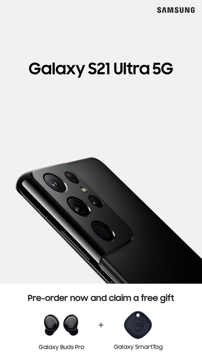 預購三星 Galaxy S21 Ultra 有好禮:將免費獲得 Galaxy Buds Pro 和 SmartTags