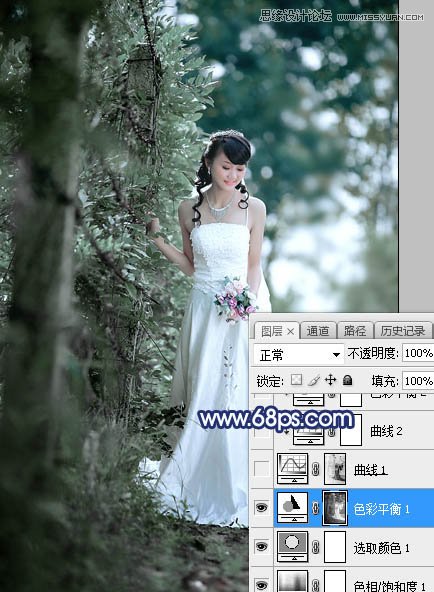 ps調(diào)出外景新娘照片唯美逆光效果