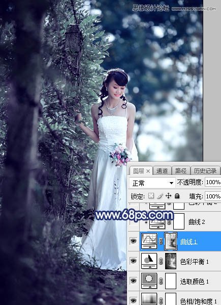 ps調(diào)出外景新娘照片唯美逆光效果