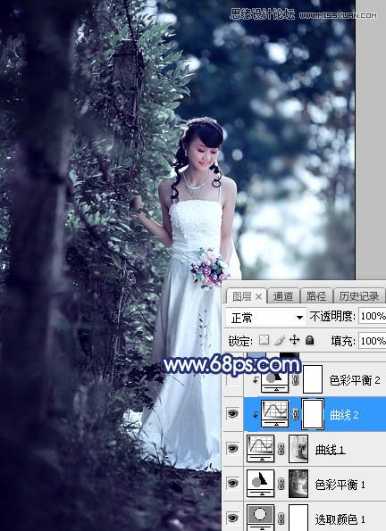 ps調(diào)出外景新娘照片唯美逆光效果