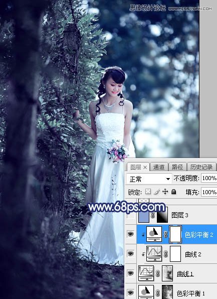 ps調(diào)出外景新娘照片唯美逆光效果