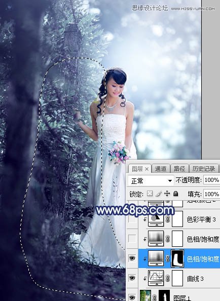 ps調(diào)出外景新娘照片唯美逆光效果