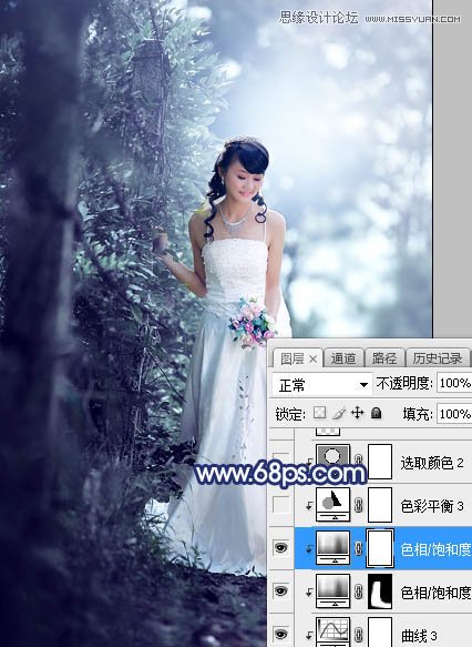 ps調(diào)出外景新娘照片唯美逆光效果