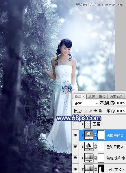 ps調(diào)出外景新娘照片唯美逆光效果