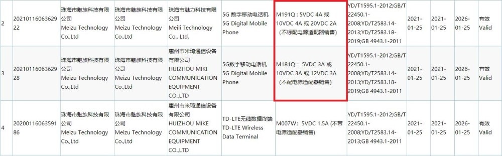 魅族新手機(jī)入網(wǎng):將不配電源適配器銷(xiāo)售