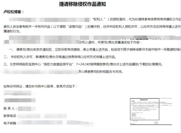 盧松松博客又被版權機構盯上了