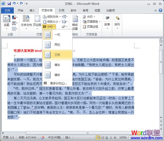 多欄式和三欄式的表 Word2010如何分兩欄，三欄，多欄技巧