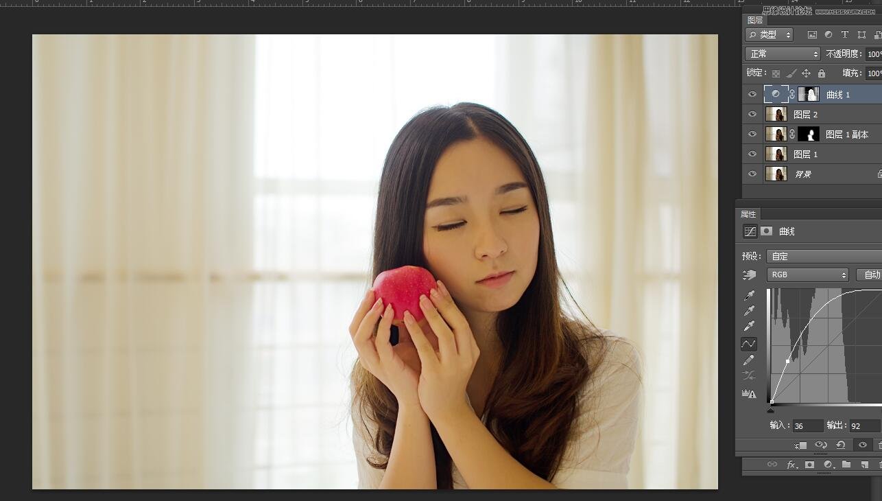 PS調(diào)出室內(nèi)曝光不足人像甜美膚色