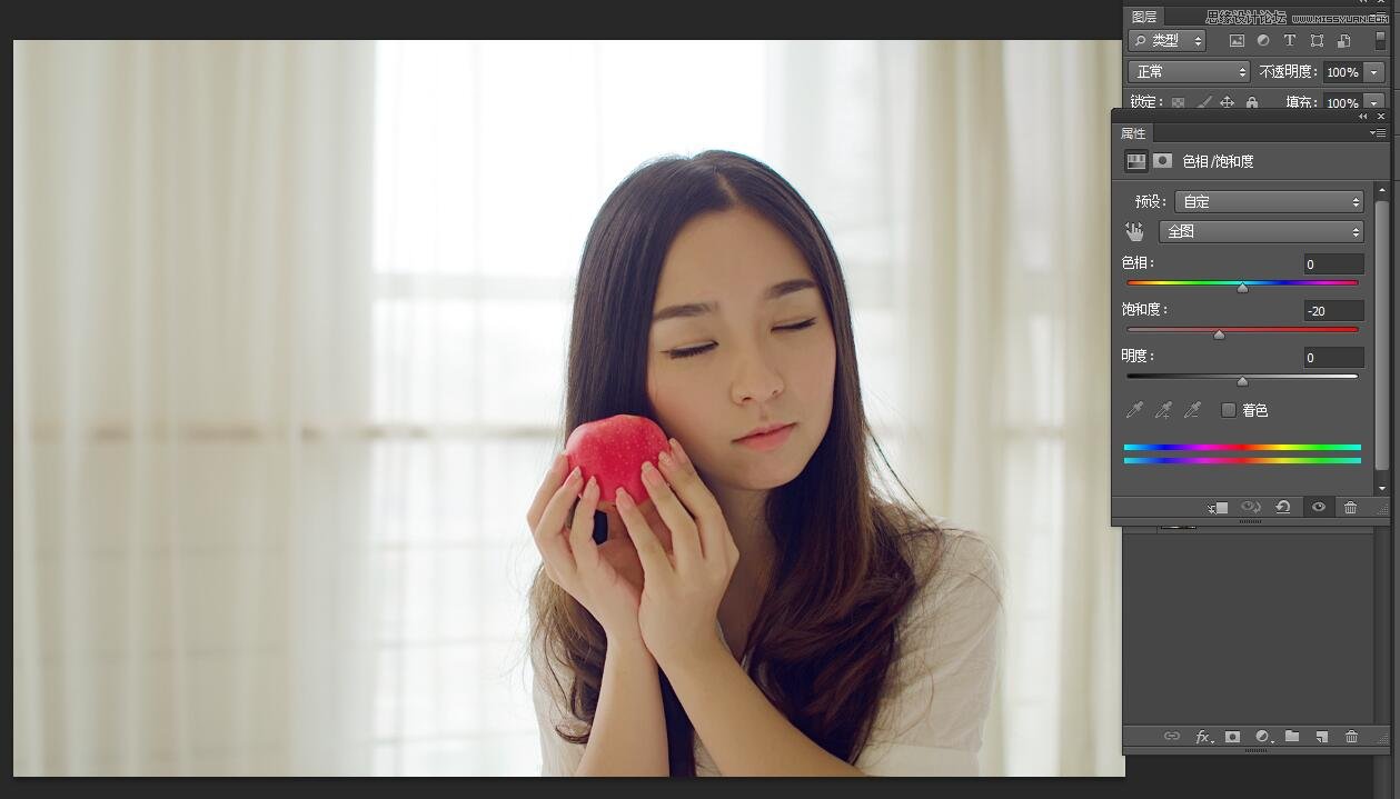 PS調(diào)出室內(nèi)曝光不足人像甜美膚色