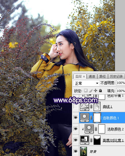 ps給外景美女人像添加夕陽(yáng)光效美景