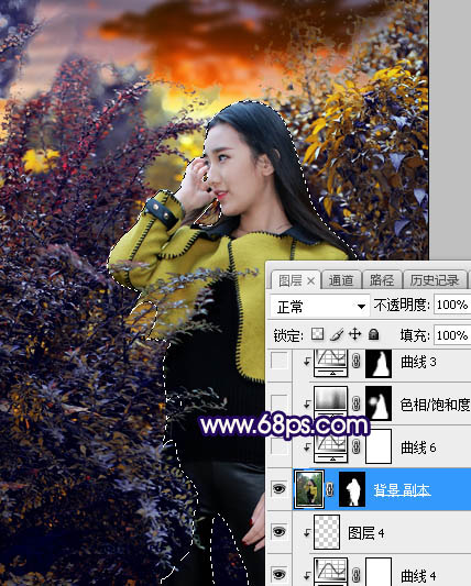 ps給外景美女人像添加夕陽(yáng)光效美景