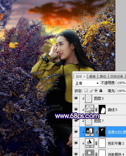 ps給外景美女人像添加夕陽(yáng)光效美景