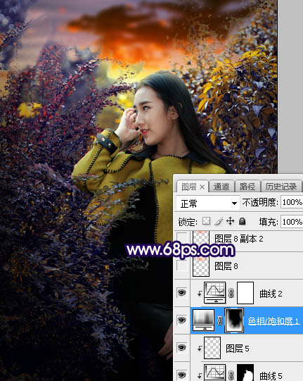 ps給外景美女人像添加夕陽(yáng)光效美景