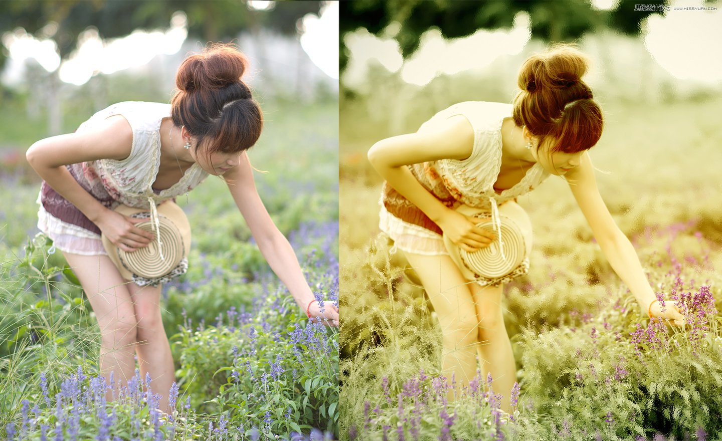 用Photoshop調(diào)出外景美女寫真復(fù)古暖黃色效果