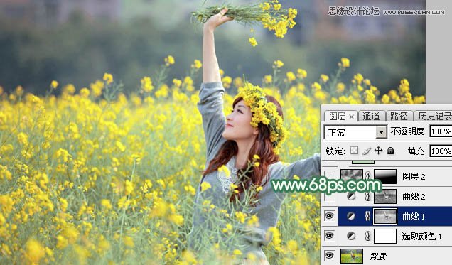 用PS給春季外景女孩添加柔和逆光效果