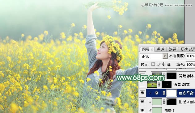 用PS給春季外景女孩添加柔和逆光效果