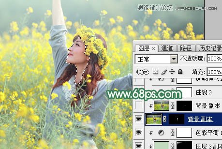 用PS給春季外景女孩添加柔和逆光效果