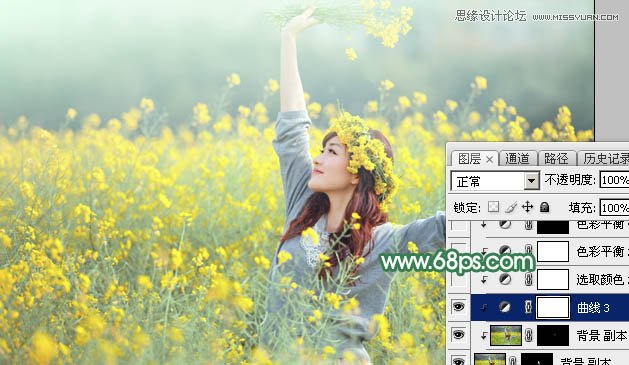 用PS給春季外景女孩添加柔和逆光效果