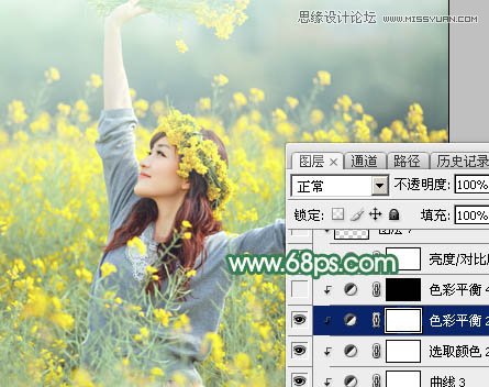 用PS給春季外景女孩添加柔和逆光效果