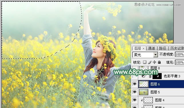 用PS給春季外景女孩添加柔和逆光效果