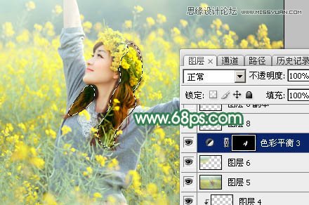 用PS給春季外景女孩添加柔和逆光效果