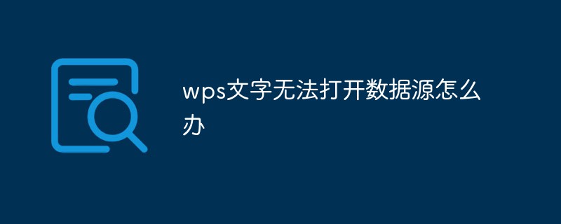 wps文字無法打開數(shù)據(jù)源怎么辦