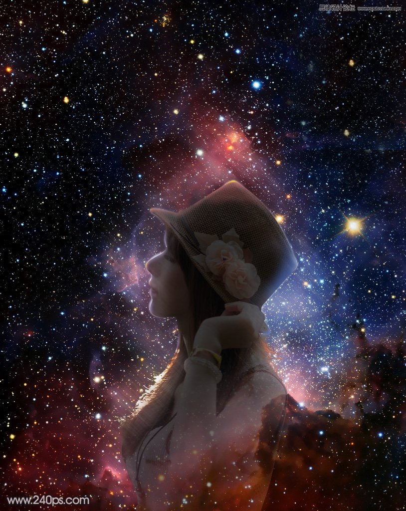 PS制作創(chuàng)意風(fēng)格的星空人像效果教程