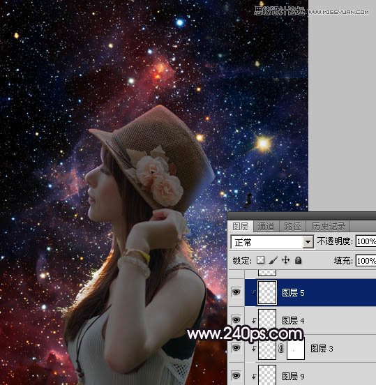 PS制作創(chuàng)意風(fēng)格的星空人像效果教程