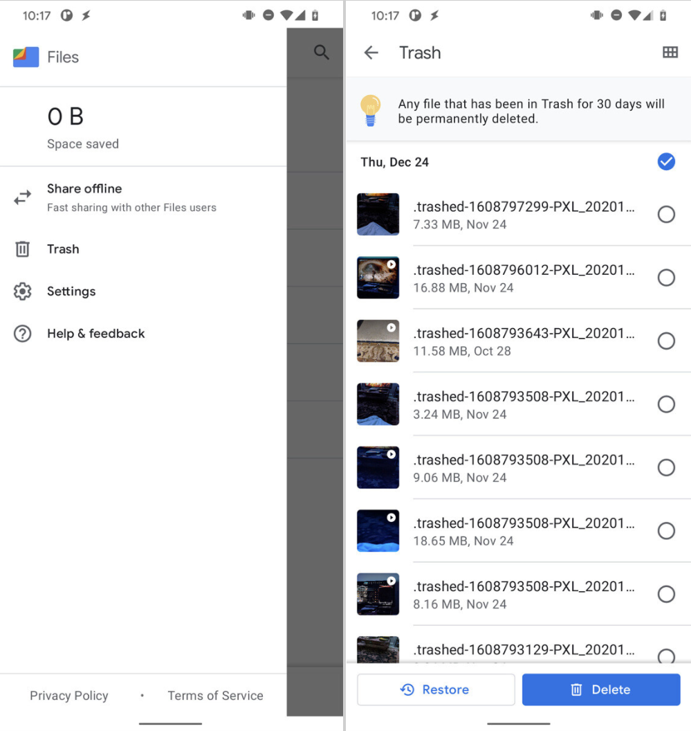 代碼泄露：谷歌 Android 12 有望添加文件回收站功能，用戶可自行管理