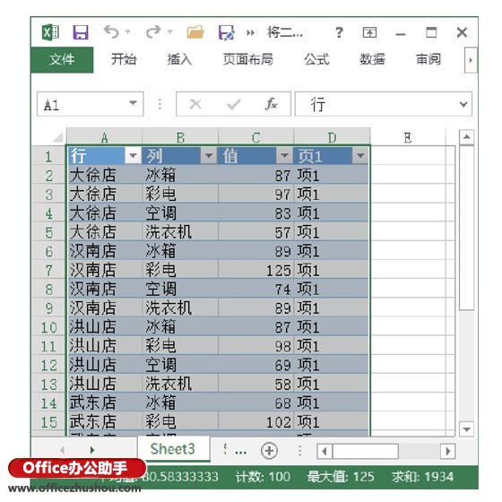 excel表格引用數(shù)據(jù)源 將數(shù)據(jù)源的表格從二維列表轉(zhuǎn)換為一維列表的方法