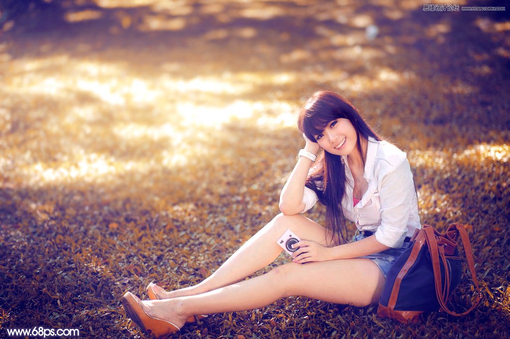 PS調(diào)出草地女孩秋季暖黃效果