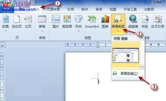 word屏幕截圖 Word2010屏幕截圖插入功能如何使用？
