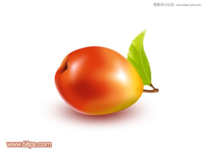PS制作漂亮逼真的紅梨教程