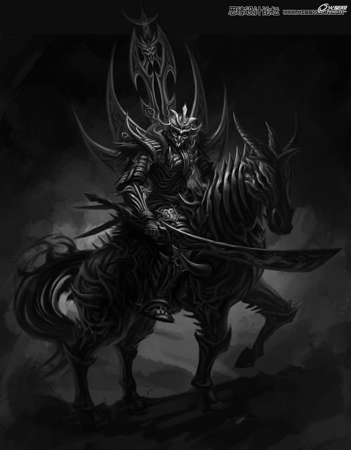 PS繪制暗優(yōu)秀中黑風(fēng)格死靈武士